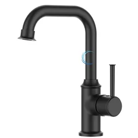 ברז נמוך לכיור אינטגרלי שחור מט