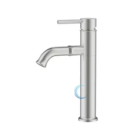 ברז פרח נמוך לכיור אינטגרלי ניקל מוברש