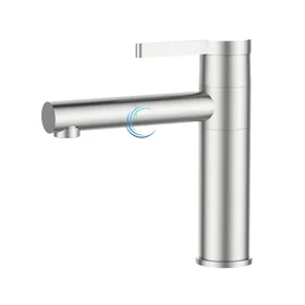 ברז פרח נמוך לכיור אינטגרלי ניקל מוברש