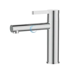 ברז פרח נמוך לכיור אינטגרלי ניקל מבריק