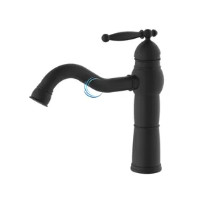 ברז פרח ענתיק לכיור אינטגרלי שחור מט