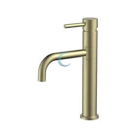 ברז נמוך לכיור שקוע מסתובב זהב מט