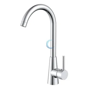 ברז פרח גבוה 3020 מסתובב לכיור מטבח גוון ניקל מבריק