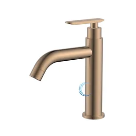 ברז מים קרים 1339 לכיור אינטגרלי ידית מעוצבת בגוון רוז גולד מט