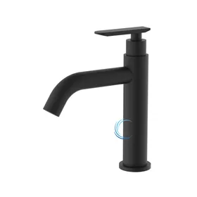 ברז מים קרים 1339 לכיור אינטגרלי ידית מעוצבת גוון שחור מט