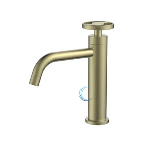 ברז מים קרים לכיור אינטגרלי שקוע 8339 ידית שיבר זהב מט