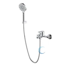 סוללה לאמבטיה 3706 ליין בעיצוב מודרני בגוון ניקל מבריק