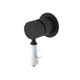 אינטרפוץ 3 דרך ידית חרס לבנה שחור מט