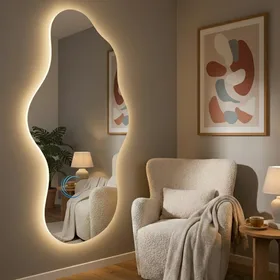 מראה לד אמורפית B במידות שונות- ייצור בארץ, תאורה חמה או קרה לבחירה