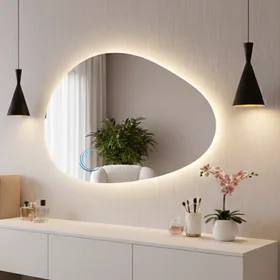 מראה לד טיפה במידות שונות- ייצור בארץ, תאורה חמה או קרה לבחירה