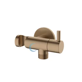 ברז ניתוק למתיזן בידה D15 כולל נקודת מים בגוון רוז גולד מט