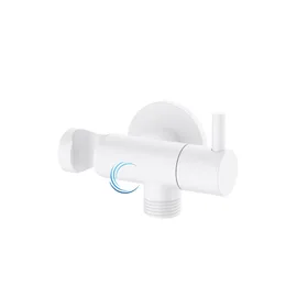 ברז ניתוק למתיזן בידה D15 כולל נקודת מים בגוון לבן מט