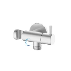 ברז ניתוק למתיזן בידה D15 כולל נקודת מים בגוון ניקל מוברש