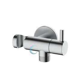 ברז ניתוק למתיזן בידה D15 כולל נקודת מים בגוון ניקל מבריק