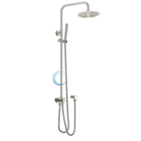 מוט פינוק טלסקופי למקלחת 5107 BRASS גוון ניקל מוברש