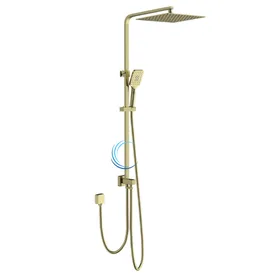 מוט פינוק מרובע למקלחת עשוי BRASS זהב מט