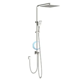 מוט פינוק מרובע למקלחת עשוי BRASS ניקל מוברש