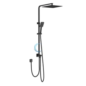 מוט פינוק מרובע למקלחת עשוי BRASS שחור מט