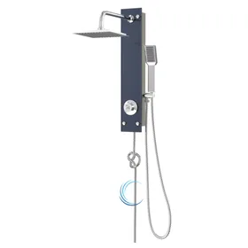 פנל רחצה למקלחת עשוי זכוכית אפור