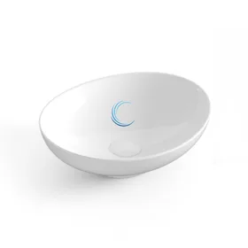 כיור חרס אובלי 9450S שפה דקה 36/30/12.5 ס"מ לבן מבריק