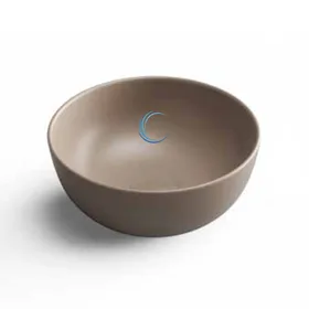 כיור חרס עגול 9462 שפה דקה 28/12 ס"מ מוקה מט