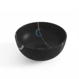 כיור חרס עגול 9462 שפה דקה 28/12 ס"מ שחור מט קלקתא