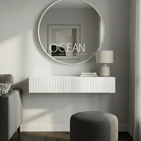 שידת איפור שיינה תלויה / קונסולה בגוון אפוקסי משטח אפוקסי