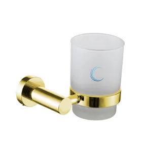 כוס למברשות שיניים לקיר 4558 זהב מט ROUND