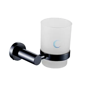 כוס למברשות שיניים לקיר 4558 שחור מט ROUND