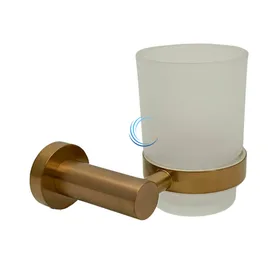 כוס למברשות שיניים לקיר 4558 רוז גולד מט ROUND