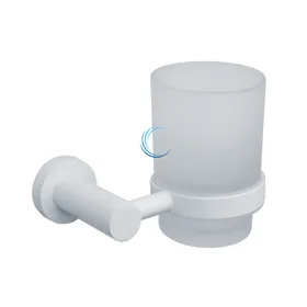 כוס למברשות שיניים לקיר 4558 לבן מט ROUND