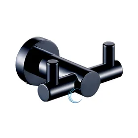 קולב מגבות כפול 4564 שחור מט ROUND