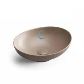 כיור מונח חרס אובלי 9450S לארון קטן 36/30/12.5 ס"מ מוקה מט