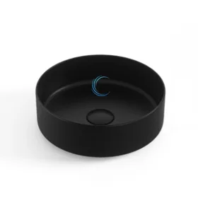 כיור מונח חרס עגול 9469 מעוצב 36/12 ס"מ שחור מט