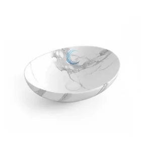 כיור מונח חרס אובלי 9450 מעוצב 40/33/14.5 ס"מ לבן מט קלקתא