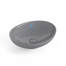 כיור מונח חרס אובלי 9450 מעוצב 40/33/14.5 ס"מ אפור מבריק