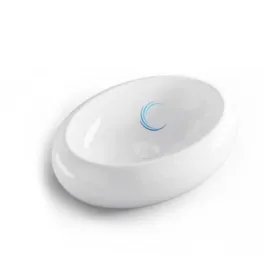 כיור חרס אובלי לבן מבריק