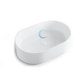 כיור חרס שפה דקה מעוצב לבן מבריק