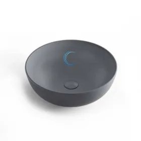 כיור מונח חרס עגול 9463 מעוצב 40/14.5 ס"מ אפור כהה מט