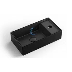 כיור מונח/תלוי חרס מלבני 9318 מעוצב 41/22.5/10 ס"מ שחור מט