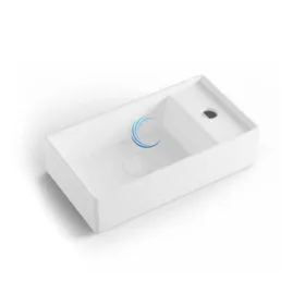 כיור מונח/תלוי חרס מלבני 9318 מעוצב 41/22.5/10 ס"מ לבן מט