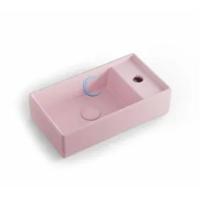 כיור מונח/תלוי חרס מלבני 9318 מעוצב 41/22.5/10 ס"מ ורוד מט