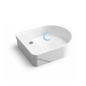 כיור מונח חרס 9518 מעוצב 46/38/13 ס"מ לבן מבריק