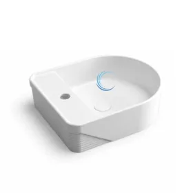 כיור מונח חרס 9518 מעוצב 46/38/13 ס"מ לבן מט