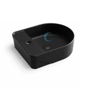 כיור מונח חרס 9518 מעוצב 46/38/13 ס"מ שחור מט