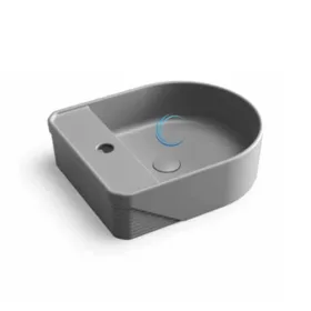 כיור מונח חרס 9518 מעוצב 46/38/13 ס"מ אפור כהה מט