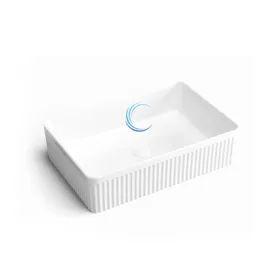 כיור מונח חרס 9017 מעוצב 50/34/13 ס"מ לבן מבריק