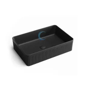 כיור מונח חרס 9017 מעוצב 50/34/13 ס"מ שחור מט