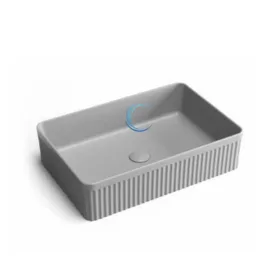 כיור מונח חרס 9017 מעוצב 50/34/13 ס"מ אפור כהה מט