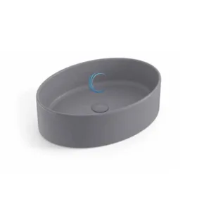 כיור מונח חרס 9853 מעוצב 50/35.5/13 ס"מ אפור כהה מט